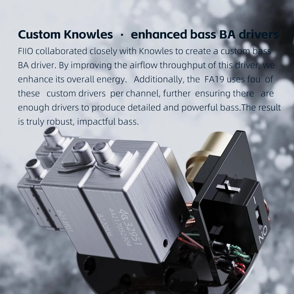 FiiO-FA19 10 nowlesバランスアーマチュアイヤホン、インイヤー、mmcx