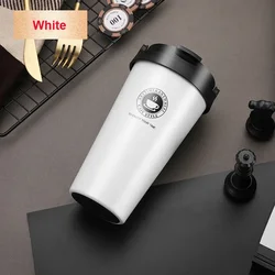 500ml Leak - Proof Insulated Travel Mug with Handle and Lid - 500ml (White)