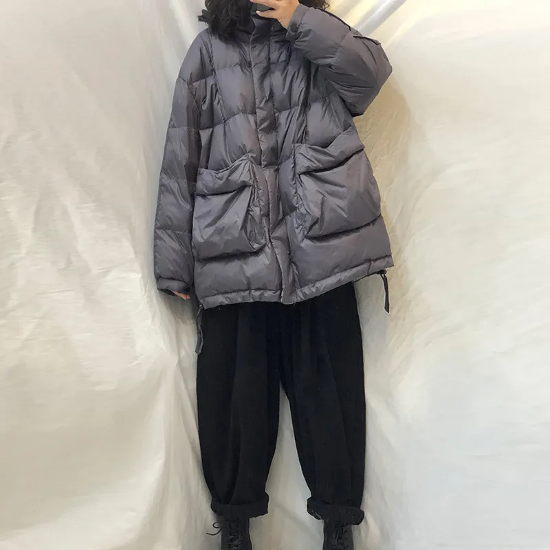 

2022 new loose down jacket women's fashion thickened white duck down warm ladies long-sleeved stand-up collar jacket