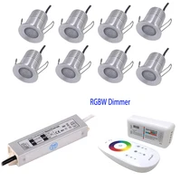 Rgbw Mini Led Spotlight with Transformer and Dimmer, Ceiling Lights Lighting Remote Dimming, Stage Showcase Party Light DC12V 3W 2