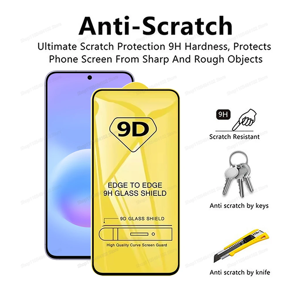 Enhanced 9D HD Tempered Glass Screen Protector - 4 Pack