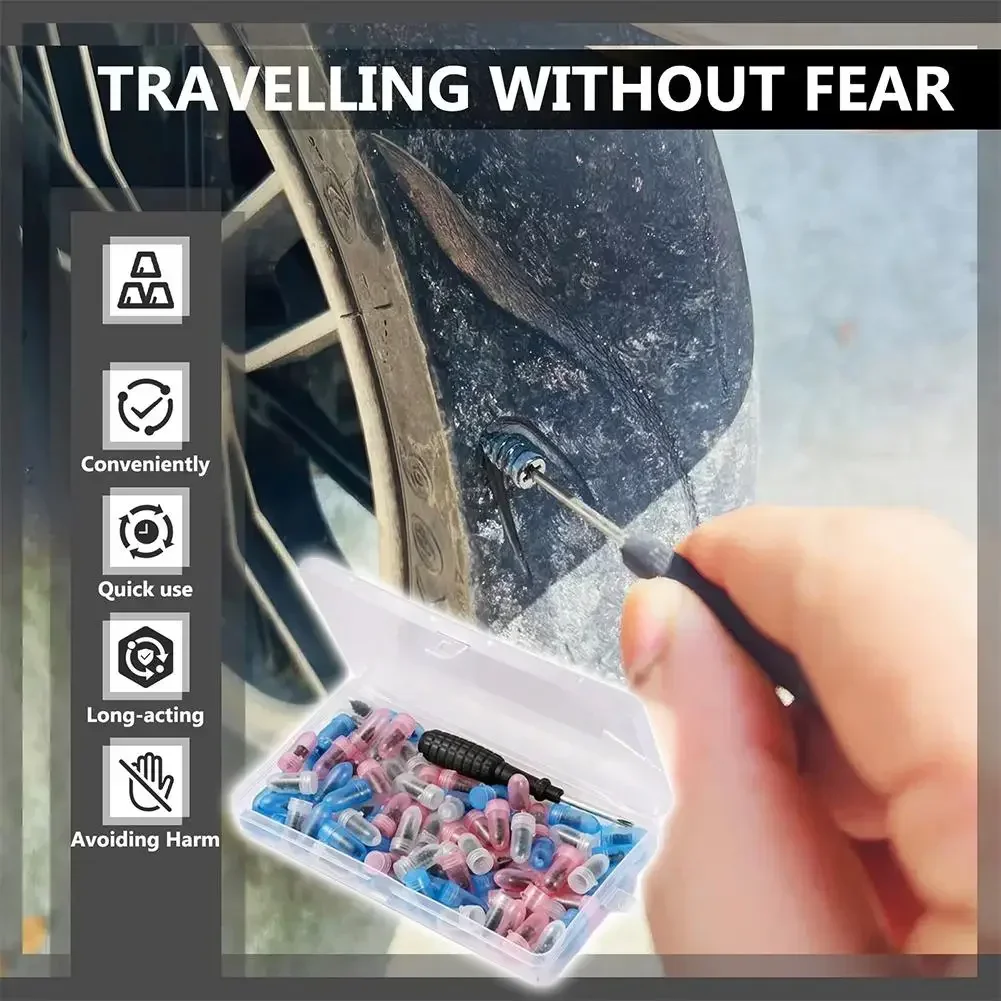 자동차 타이어 수리 네일 세트 범용 자동차 오토바이 트럭 진공 타이어 수리 빠른 비상 타이어 수리 도구 키트