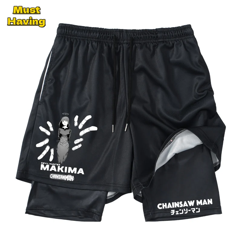 

Chainsaw Man Makima Anime Gym Shorts for Men Women 2-in-1 Stretchy Compression Shorts Running Jogging Fitness Workout Training