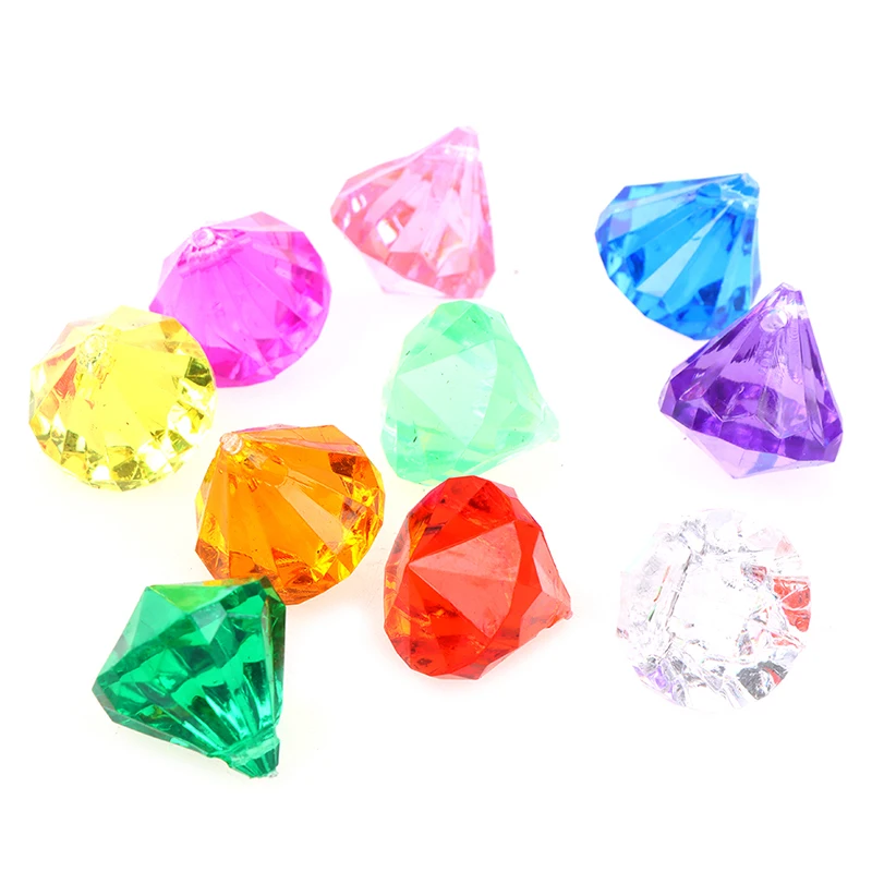 Diving Gem Pool Toy 10 Big Colorful Diamonds With Treasure Pirate Box Swimming Gem Diving Toys Set Dive Underwater Swimming 4 pcs pack torpedo rocket throwing toy swimming pool diving game summer torpedoes bandits children underwater dive sticks toy