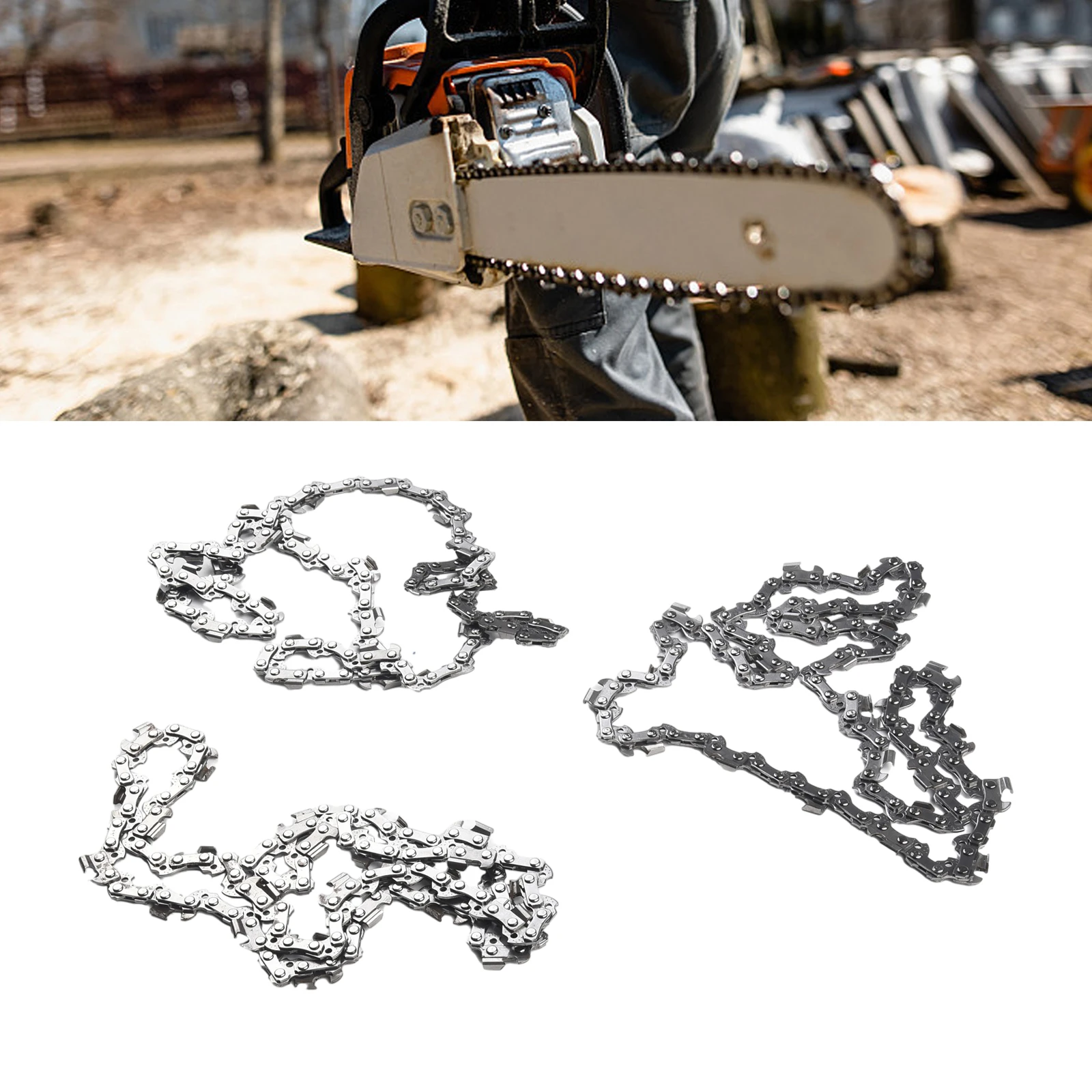 3x 14inch/35cm Chainsaw Saw Chain 1.3MM 3/8 0.050" 52 Fits For 135 235 236 Replacement Garden Power Tool Parts//