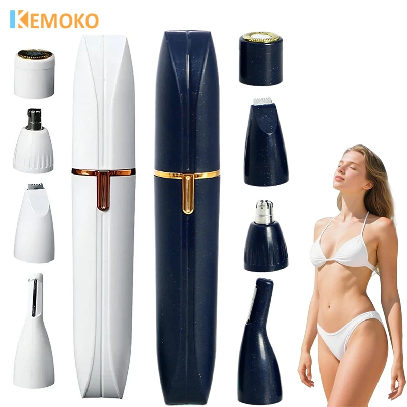 4 In 1 Electric Shaver Body Facial Hair Removal Epilator Painless Bikini Leg Trimmer Razor Eyebrow Trimmer Gifts For Women 1