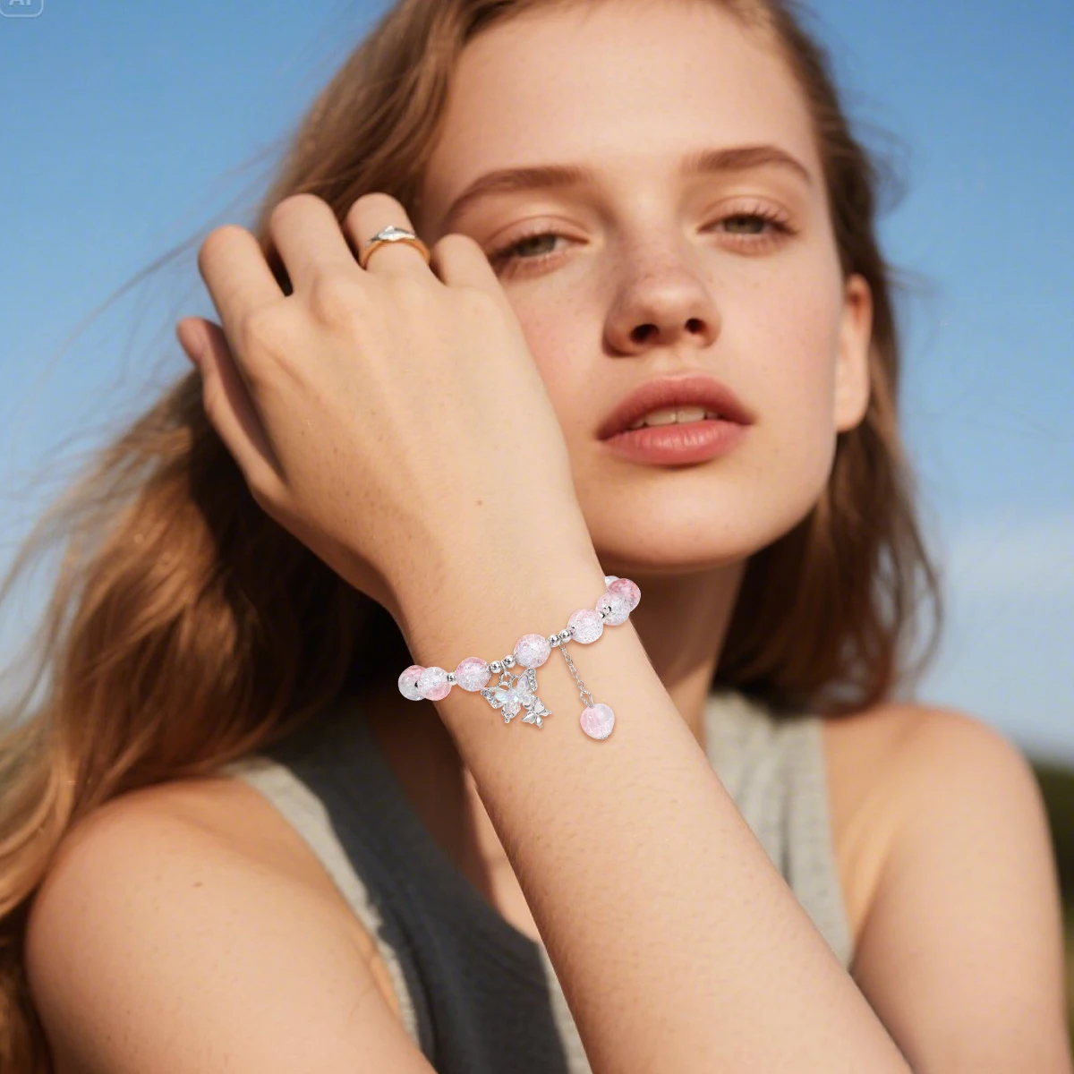 Elegant Butterfly Beaded Bracelet - Charming Jewelry Gift