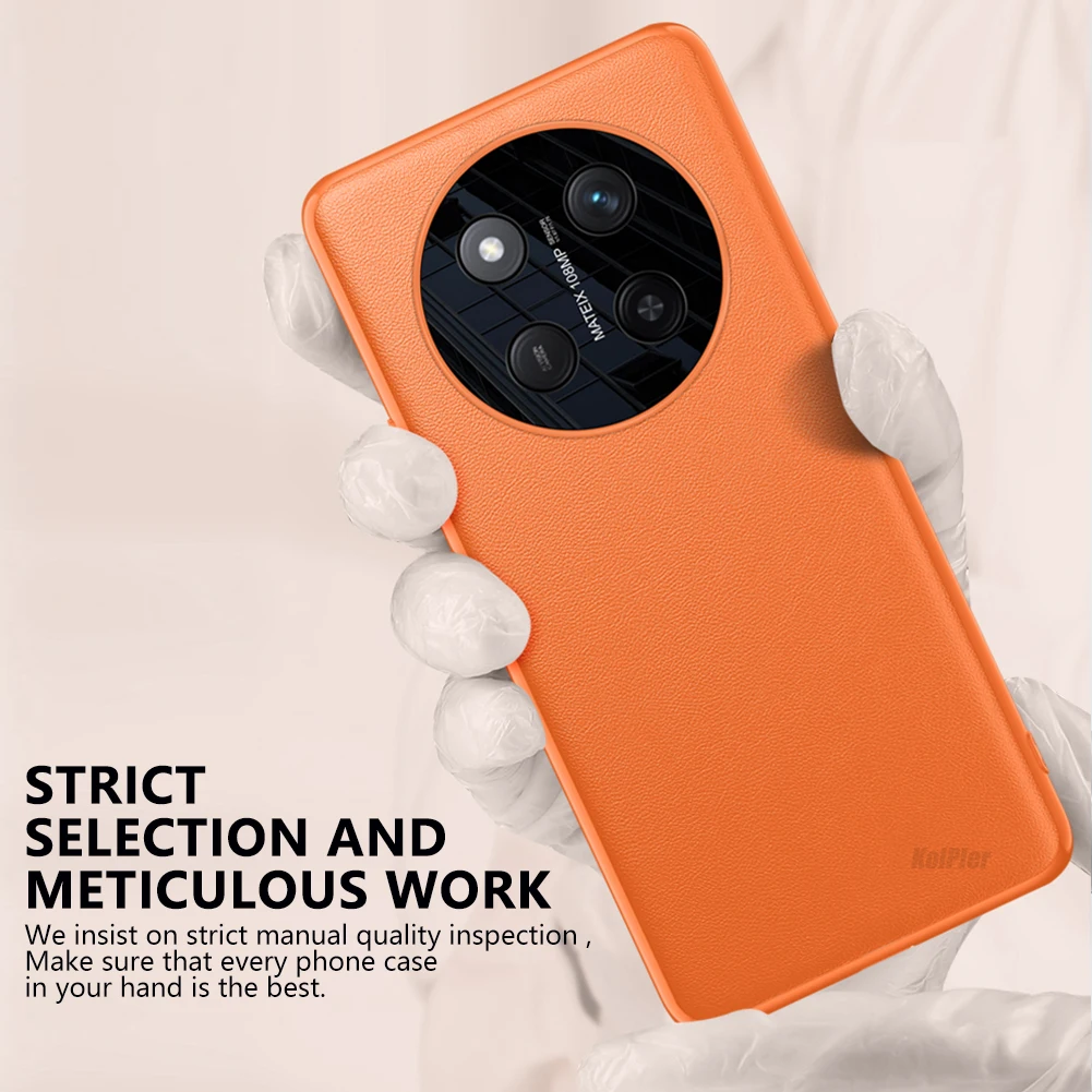 Premium PU Leather Shockproof Phone Case - Durable Hard PC Bumper Back Cover