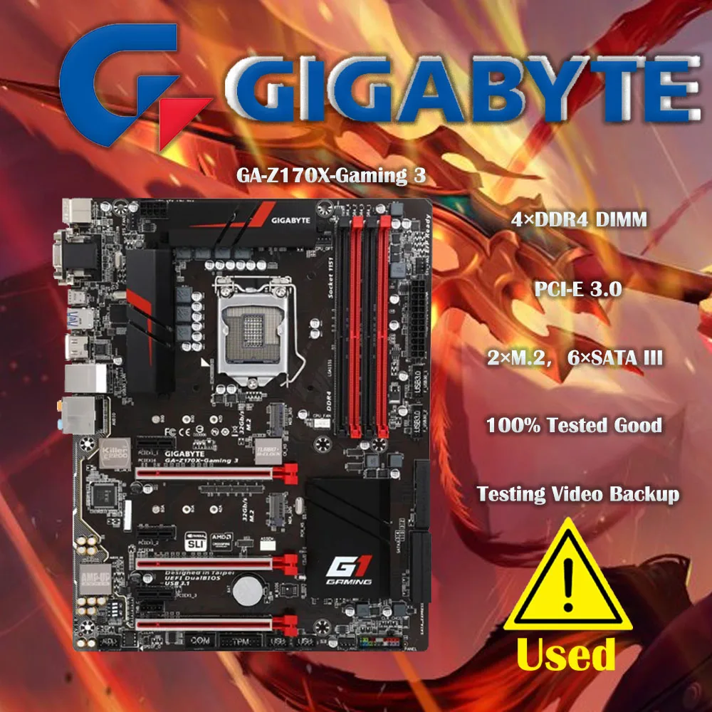 Gigabyte Ga-Z170X-Gaming 3 Lga 1151 Intel Z170 Hdmi Sata 6 Gb/S Usb 3.1 Usb 3.0 Atx Scheda Madre Intel