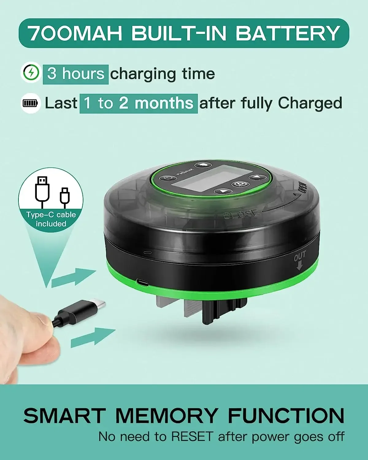 Fish Feeder Automatic For Aquarium Automatic Food Dispenser With Timer Rechargeable Timer Feeder With USB Cable LCD Display