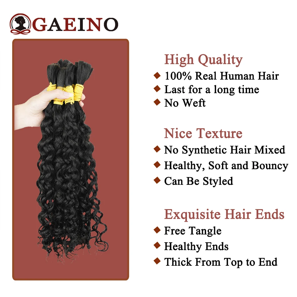 Bulk Hair Extensions Human Hair Natural Black No Weft Human For Braiding Real Remy Bundles For Women 10-28Inch