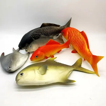 인공 물고기 시뮬레이션 가짜 물고기 모델, 어린이 조기 교육 소품, 붉은 잉어 붕어 장식, 동물 장식 소품