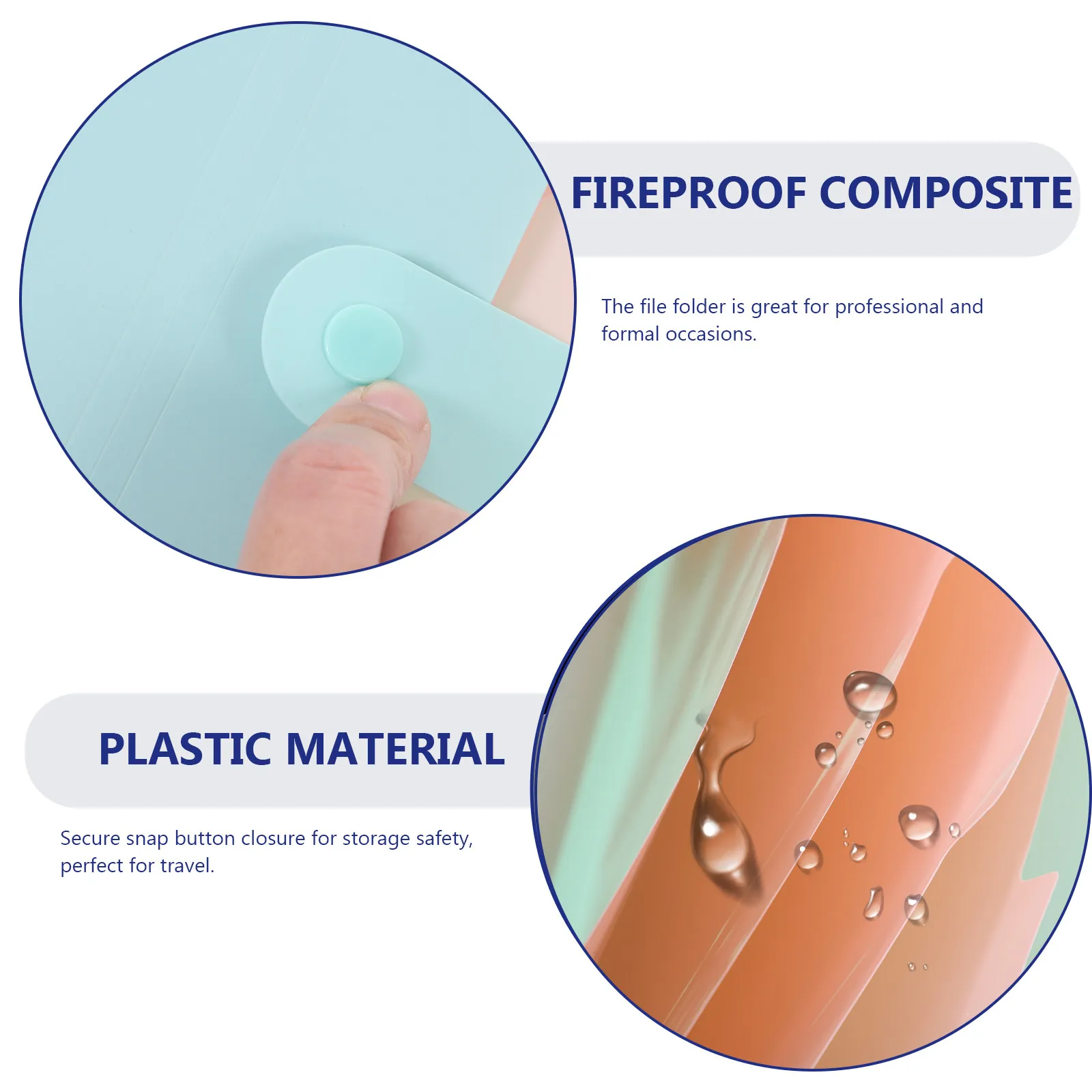 5포켓 플라스틱 파일 폴더 스냅 잠금식 정리함 A4 레터 사이즈 문서 보관함 가정 사무실 학교용