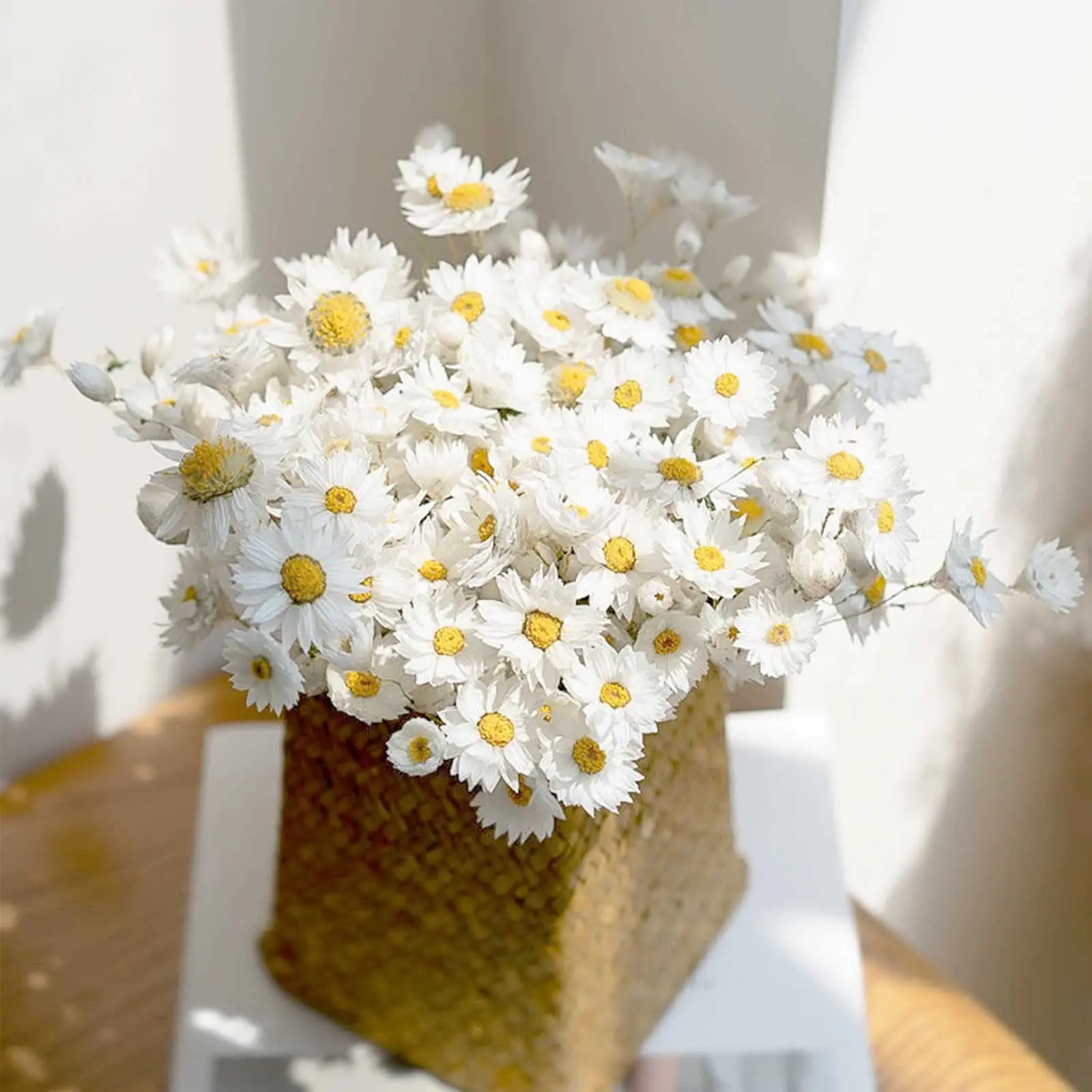 Natural Dried Daisy Flowers Bouquet With Stem For Wedding Home Farmhouse  Furnishings Office Party DIY Flower Arrangement 10PCS - AliExpress