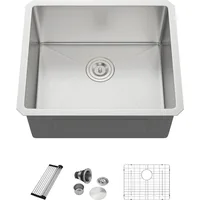 21 Inch Undermount Bar Sink Small Kitchen Sink 16 Gauge Stainless Steel Deep Single Bowl Undermount Sink 1