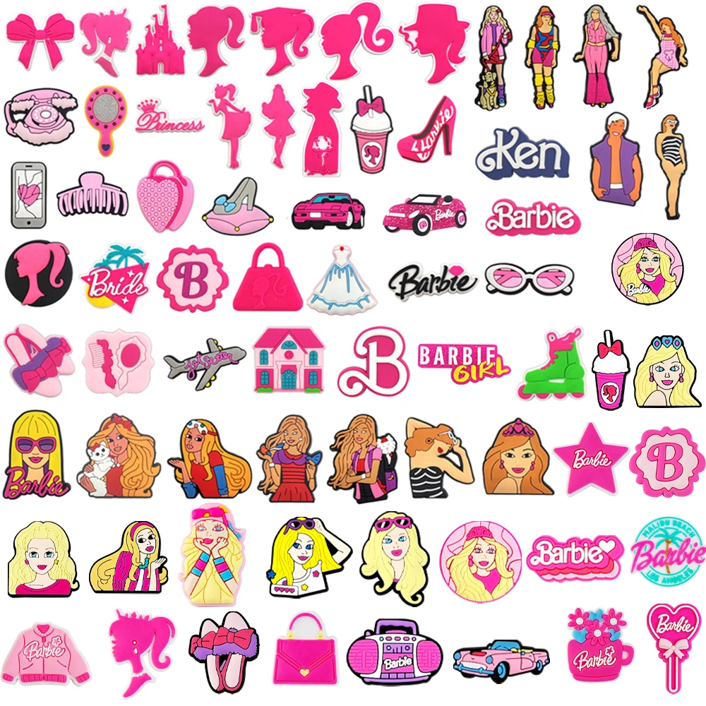 17/50pcs Mixed Girls Cartoon Series ​for Shoe Charms Accessories for Classic Clog Shoe Decoration Fit Wristband Kids Gifts