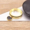 AIBEF New Heart Pendant Copper Rings Women Gold Color Cubic Zircon Adjustable Rings Accessories Jewelry Gift Dropshipping 4