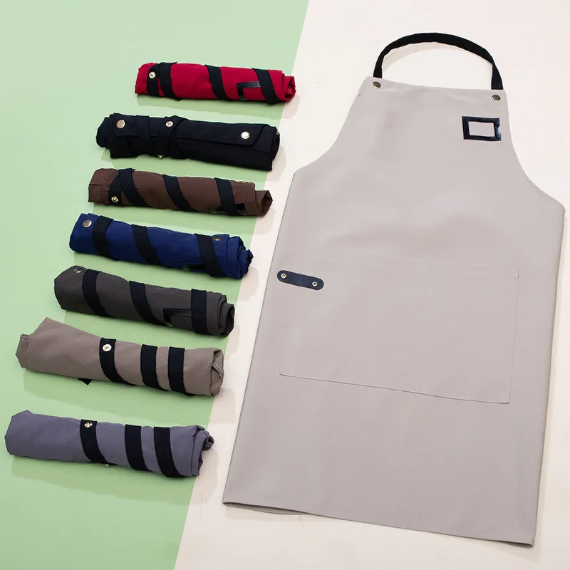 C819 Painting Apron New Summer Neck Hanging Kindergarten Coffee Shop Linen Waiter and Waitress Overalls Apron Waitress Uniform