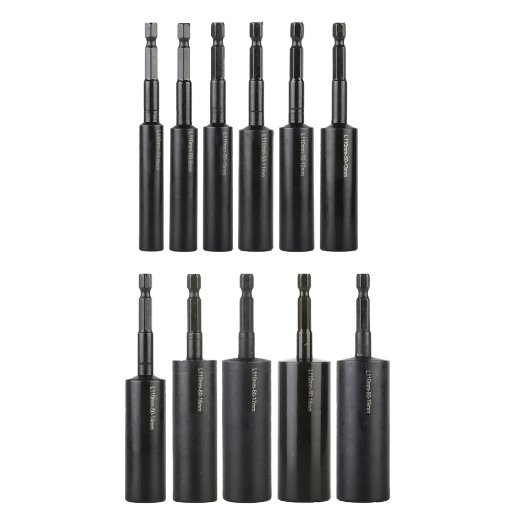 110mm Deepen Sockets Wrenches Hexagon Nut Driver Drill Bit H8-H14 Sleeve Adapter Pneumatic Screwdriver Insert Tools socket wrench set,hex sockets set,socket adapter set,socket wrench,socket adapter,impact socket adapter,socket converter,impact socket set,nut driver drill bit set,tap die socket adapter