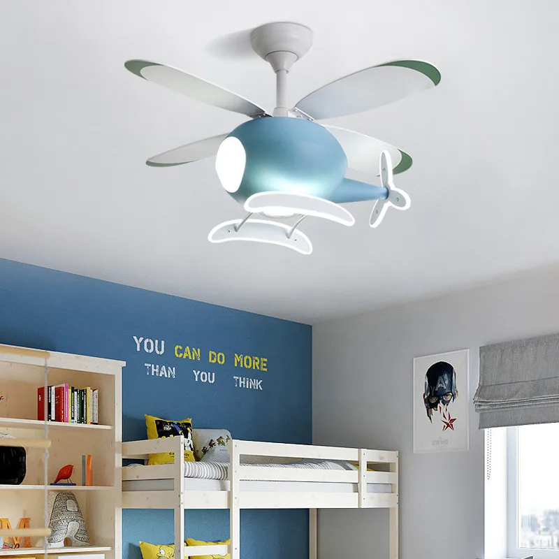 Modern Ceiling Chandelier Lamp With Ceiling Fan For Kids Room Bedroom