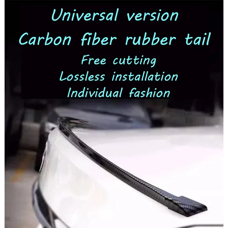 Carbon Fiber Car Spoiler 1.5M Shiny Black General Purpose Tail Wing for Vehicle Exterior Modification