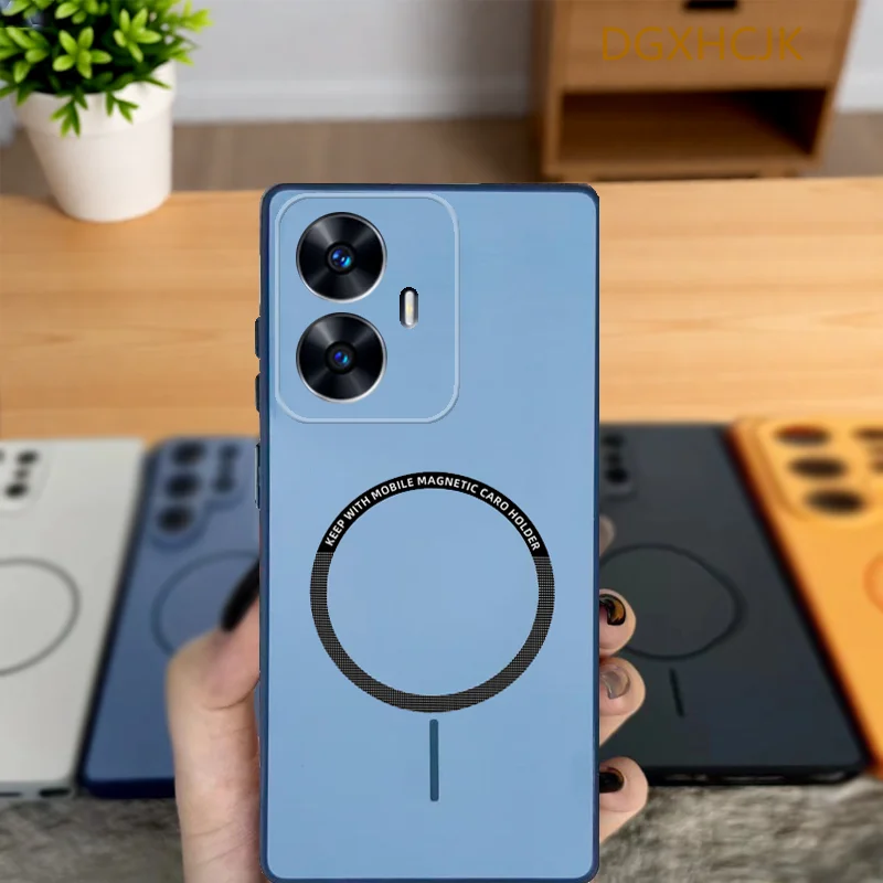 리얼미 C55 케이스 리얼미 C55 폰 케이스 리얼미 나르조 N55 커버 충격 방지 컬러 마그네틱 하드 실리콘 백 커버