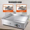 Electric Griddle,Electric Countertop Flat Top Griddle,110V 1600W Electric Flat Top Grill,Non-Stick Restaurant Teppanyaki Stainle 6
