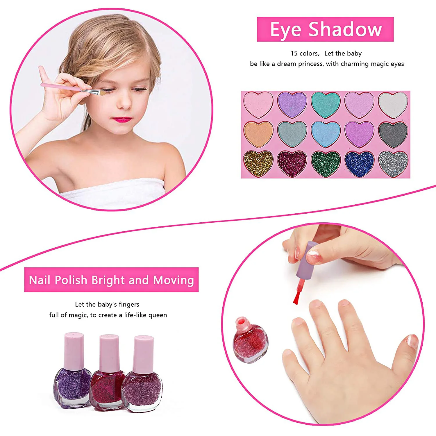 Juguetes cosméticos para hacer en casa para niños, juego de bolsos de juguete  para niñas, esmalte de uñas de princesa, lápiz labial, sombra de ojos -  AliExpress