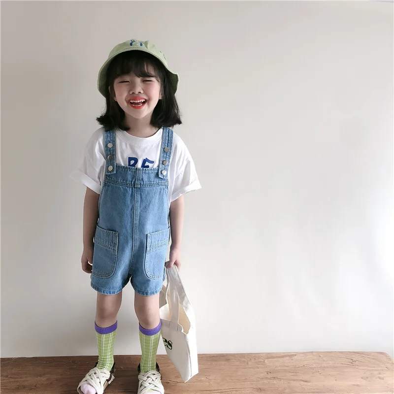 

Джинсовый комбинезон для мальчиков и девочек, джинсовые штаны, лето От 2 до 4 лет