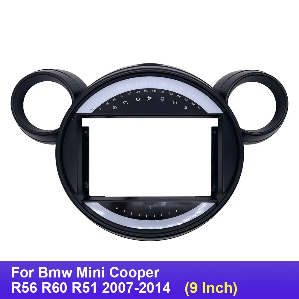 

For Bmw Mini Cooper R56 R60 R51 2007-2014 9 Inch Car Radio Fascias Dash Kit Install Facia Console Bezel Stereo Adapter Plate Tr