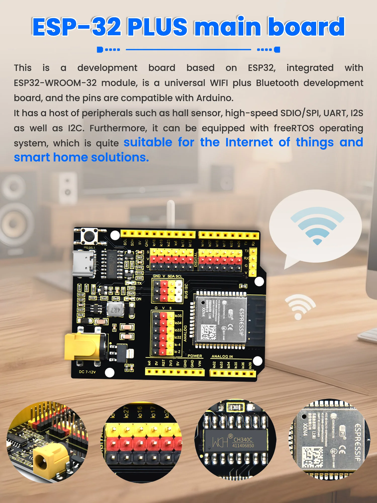 Keyestudio Complete ESP-32 IOT Electronic Engineering Learning Maker Kit+42 Projects Tutorial For Arduino ESP32 C++ Programming 