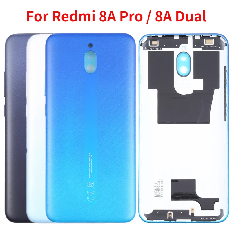 

Новая задняя крышка для Xiaomi Redmi 8A Pro 8A, двойная крышка аккумулятора, задняя крышка корпуса, запасные части с боковыми кнопками