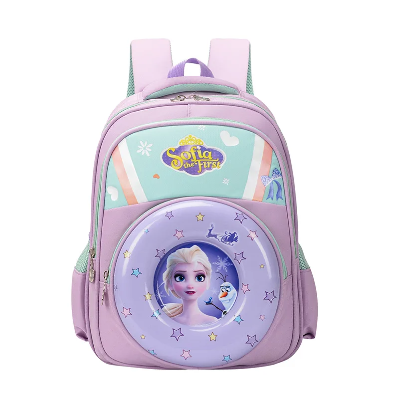Disney Sofia School Bags For Girls Boys Elsa Spider Man Primary Student Shoulder Orthopedic Backpack Grade 1-3 Kids Gift Mochila