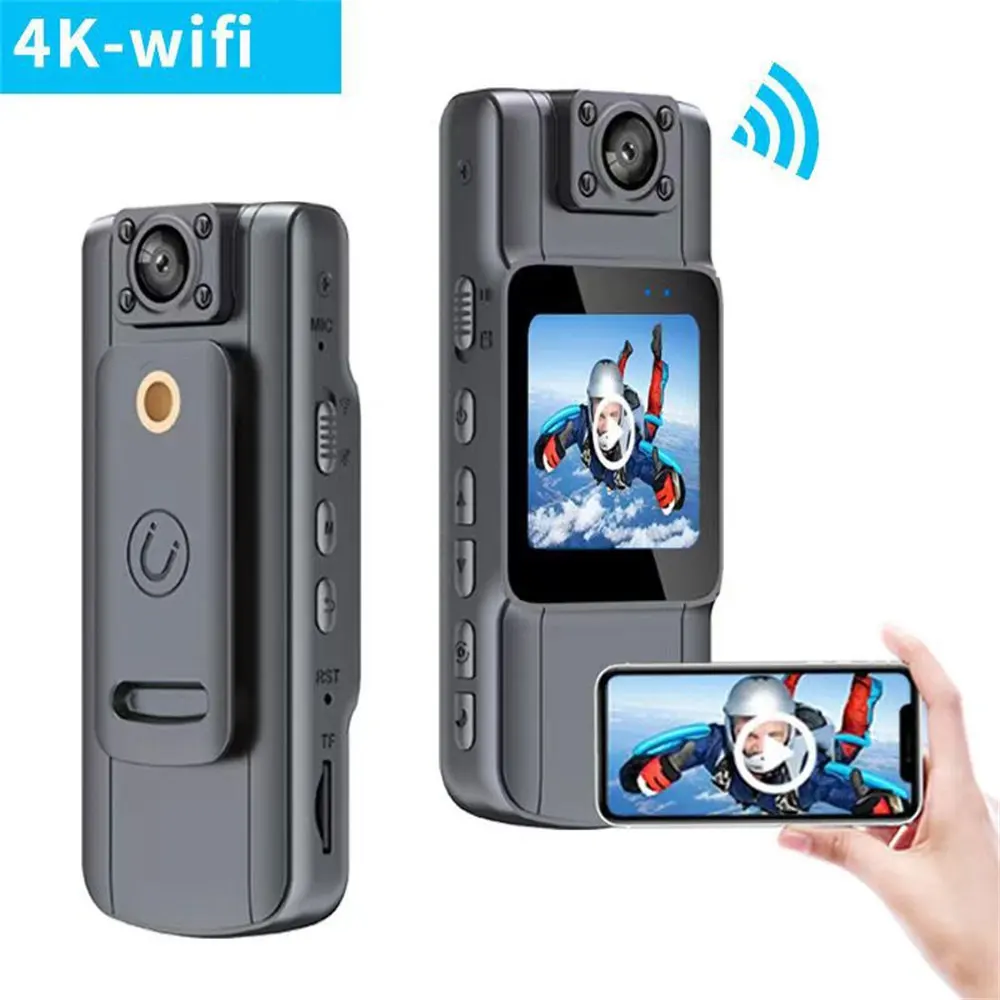 

Mini Camera With HD IPS Screen 180Rotatable Len and Back Clip Full Hd Police Body Worn Camera Wearable Pocket Bodycam Camcorder