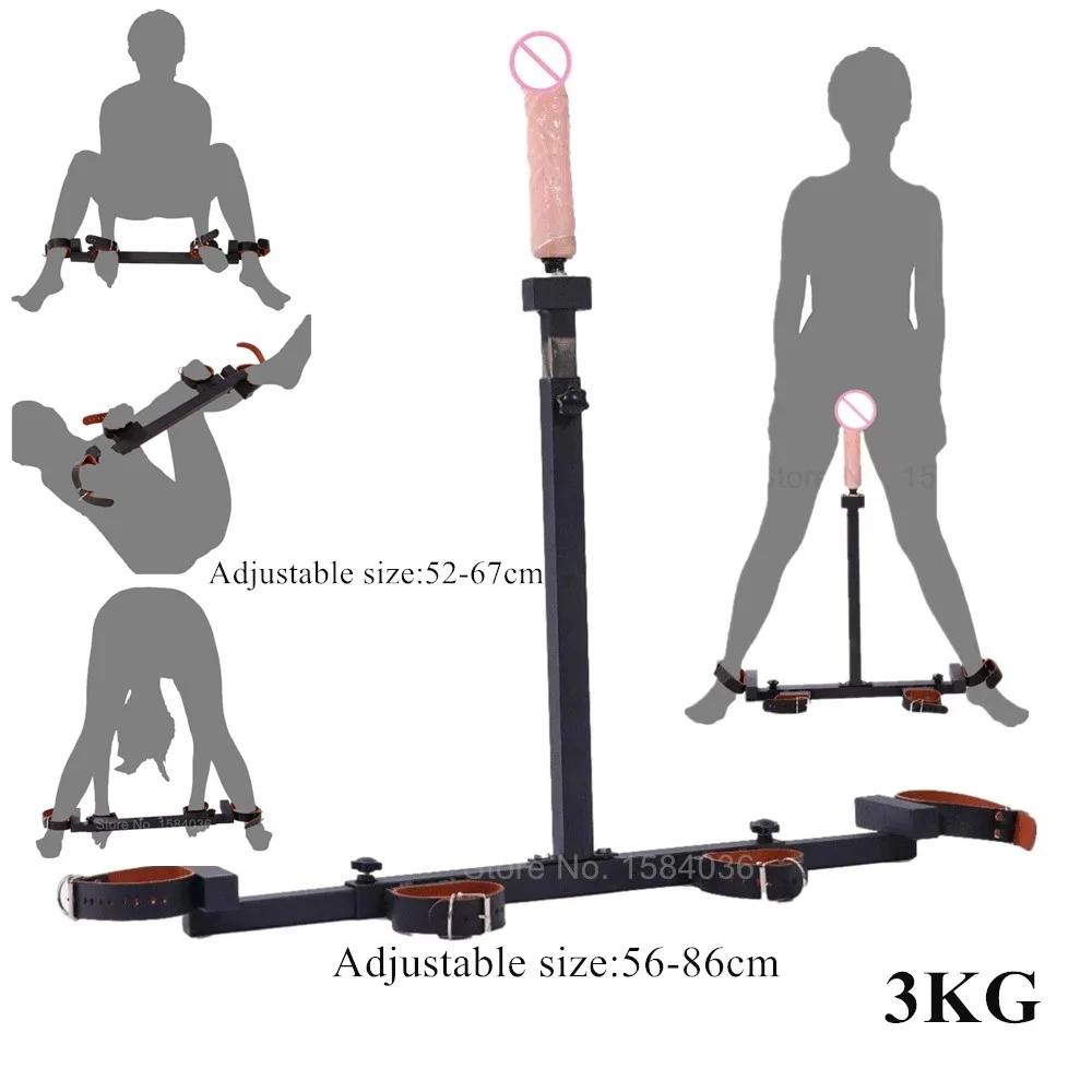 Dildo Mount BDSM Furniture Body Stand Bondage Frame Leg Splitter SM Goods Leather Handcuffs Anklecuff Couple Sex Toys for Adults