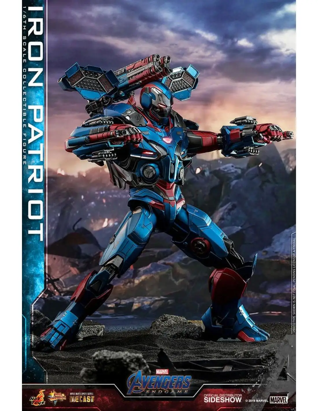 Movie Masterpiece DIECAST Avengers: End Game, 1/6 Scale Figure, Iron Patriot