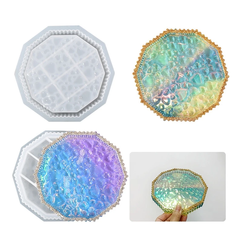 Resin Tray Molds Round Ashtray Mold With Diamond Bottom For Epoxy