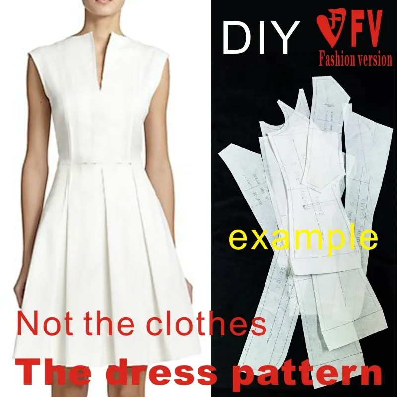 Dresses Sewing Pattern Template Cutting drawing Clothing DIY ((Not selling clothes)) BLQ-184