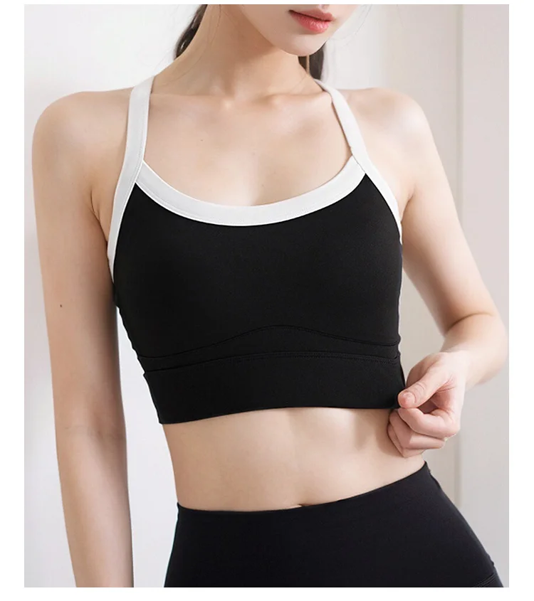 Neu verkaufte hochfeste Sport unterwäsche Damen stoß feste Cross-Back-Yoga-Sport-BH-Fitness weste – Detail 10