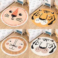 Rainbow cartoon Round Carpet Bedroom Animal Non-slip bedside area carpet Soft plush children’s play mat Comfortable home decor