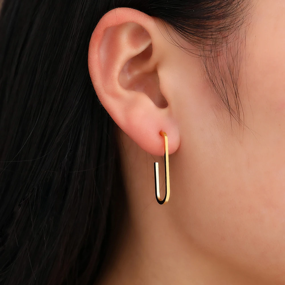 Stainless Steel Earrings Geometric Three-Dimensional Rounded Rectangle Stud Earrings For Women Jewelry Gothic Punk Fashion Gifts - Image 6