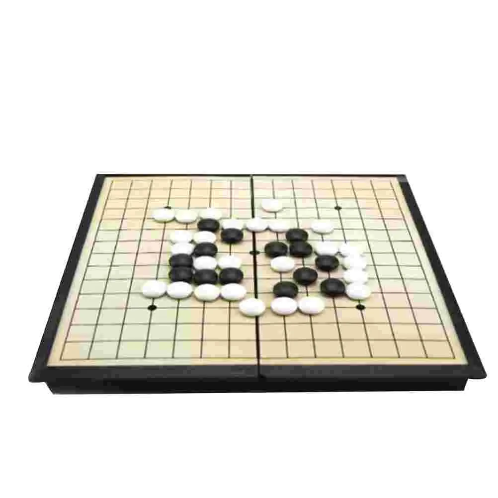 Board Game Chess Pieces and Board Chess Game Portable Travel Board Game Baduk Kids Funny Gobang Toys Educational Puzzle Checkerboard