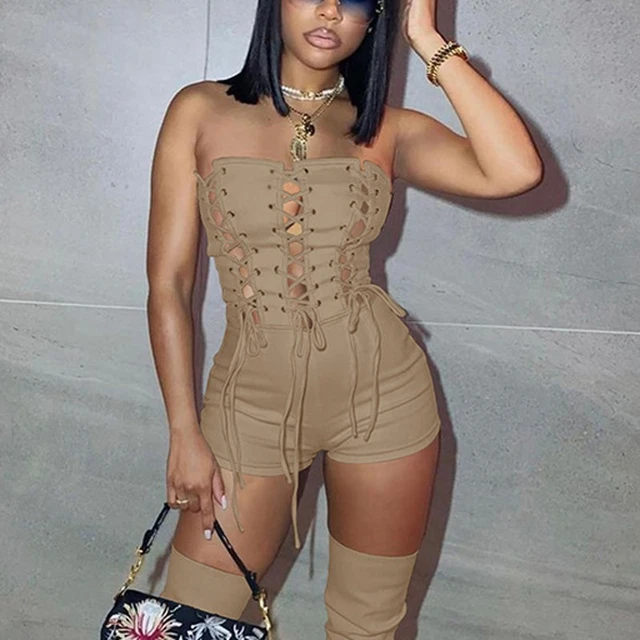 Summer New Fashion Women Playsuits Sexy Hollow Sleeveless Solid Color  Shorts Jumpsuit Bodycon Black Bodysuit Y2k White Rompers -  Rompers&playsuits - AliExpress