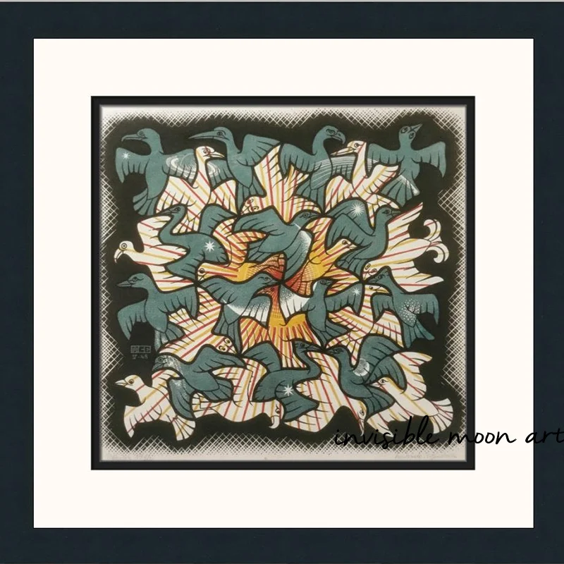 M.C. Escher MC Escher 갤러리 태양과 달 추상 예술 작품, 캔버스 페인팅, 벽 인쇄 그림, 방 홈 데코