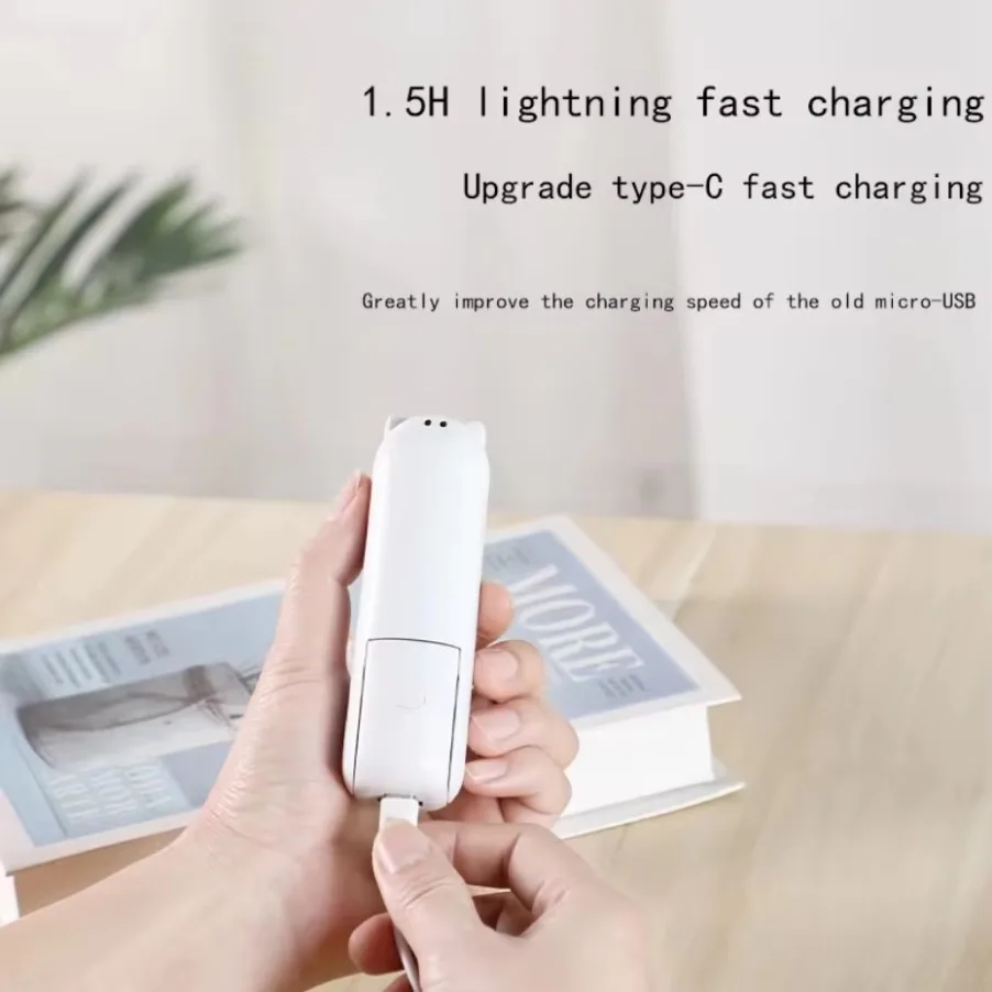 3-Speed Adjustable Handheld Fan USB Charging Portable Mini Fan Power Bank 2-in-1 Folding Summer for Sports Travel Work Use