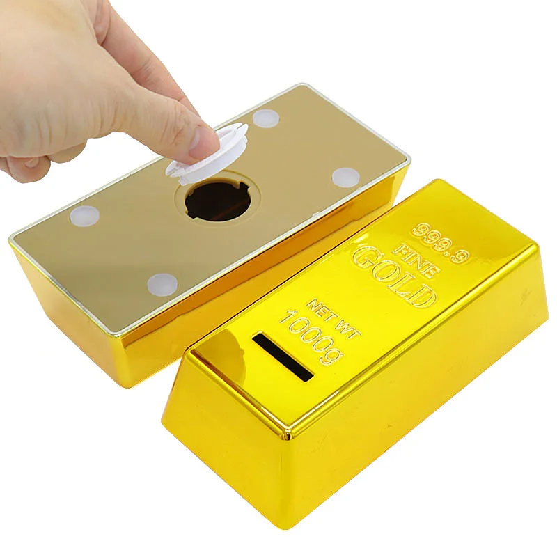 Funny Simulation Money Box Gold Bullion Hollow Gold Brick Bar Props Event Ornaments Kids Birthday Gift