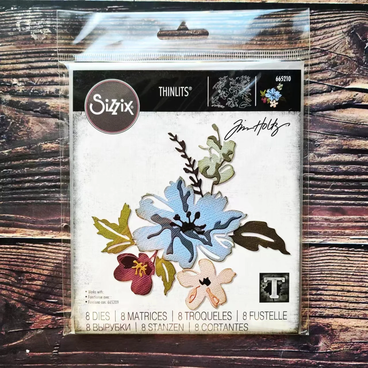 

Sizzix 665210 Thinlits Die Set 8PK - Brushstroke Flowers #2 by Tim Holtz