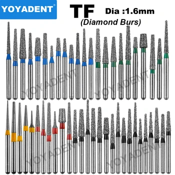 Taper Flat End Dental Bur Diamond Burs for High Speed Handpiece Polishing Tools Dia.1.6mm 10pcs/Pack Dentist Materials 1