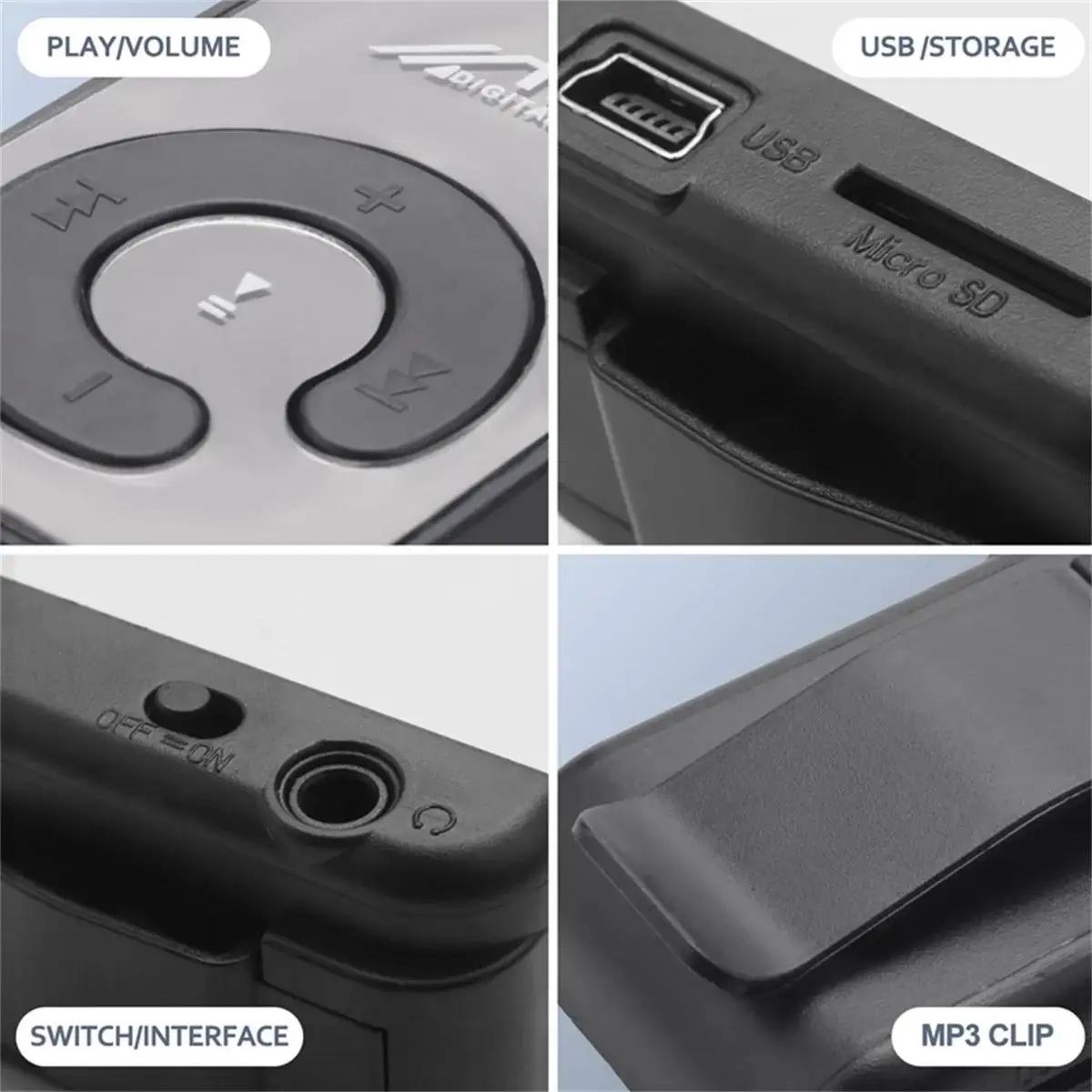 Portable MP3 Player Bluetooth 5.0 Music Stereo Speaker Mini MP4 Video Playback FM Radio Recording For Walkman Support SD TF Card