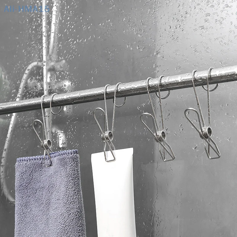 

1/4Pcs Long Tail Clip Hanger With Hook To Dry Clothes Drying Clothes Multi-Function Long Hook Clip Data File Storage Clothes Peg